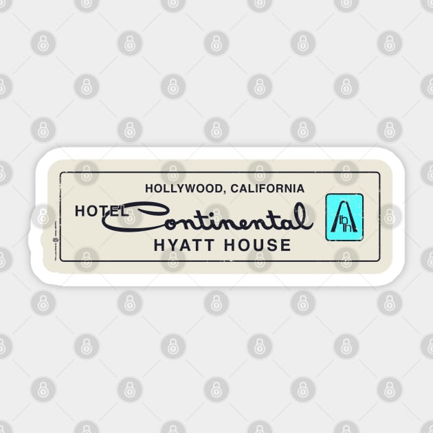 Vintage Continental Hyatt House Hotel West Hollywood Sticker by StudioPM71